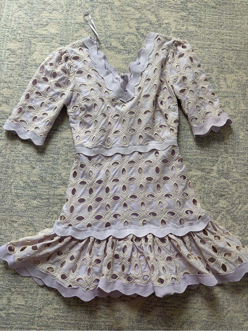 Lilac Eyelet Ruffle Dress